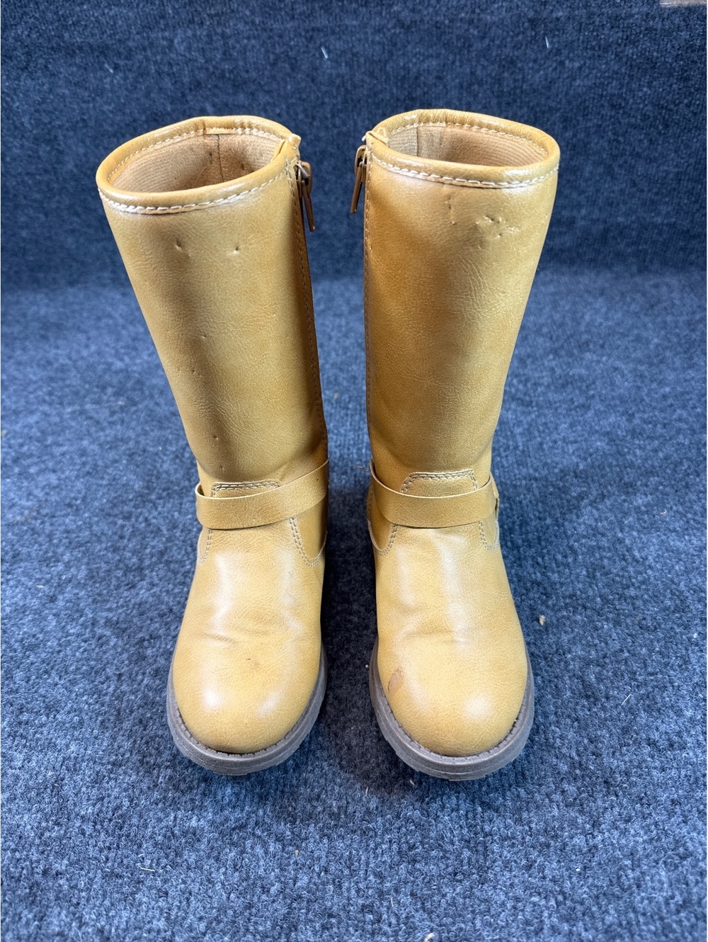 Carter's Girls Size 13 Tan Brown Tall Riding Boots Side Zip Buckle Kids Shoes